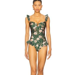 PatBO // NWT Botanic Retro Flutter One Piece Swimsuit